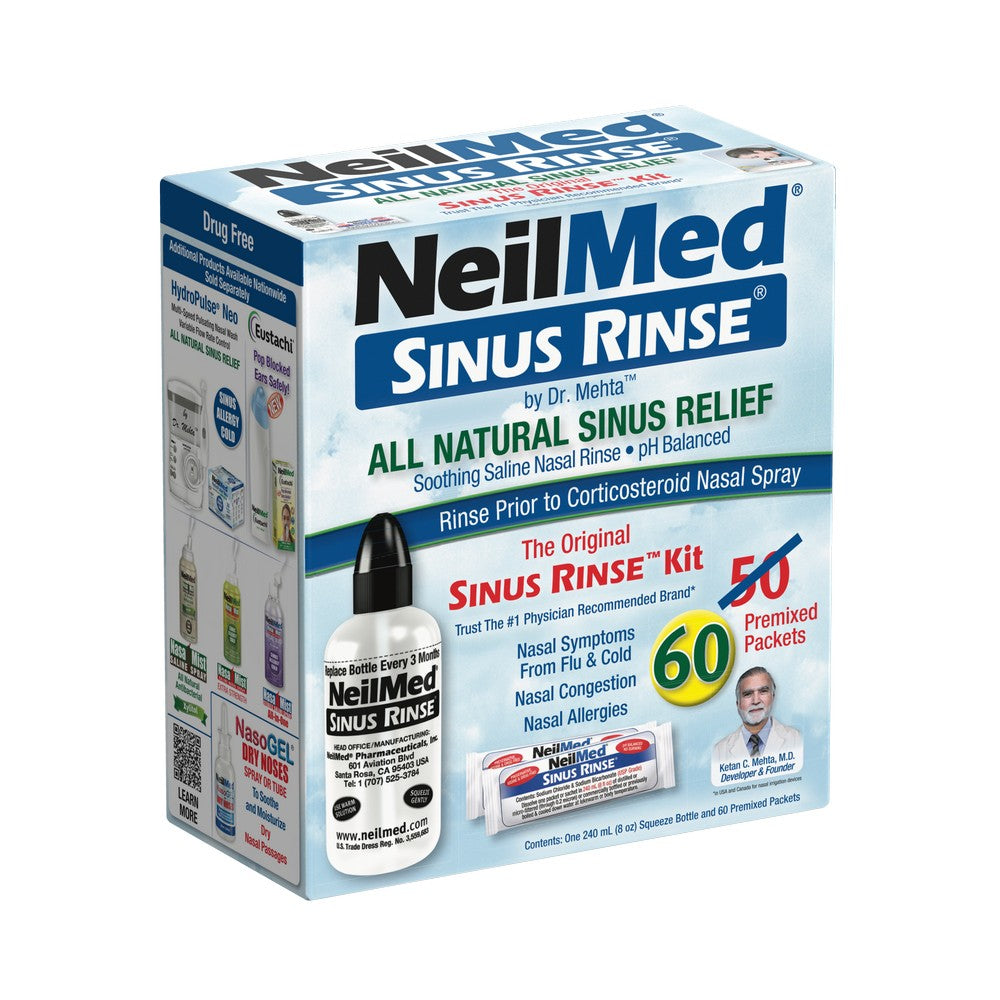 NeilMed Sinus Rinse Kit & NeilMed Sinus Rinse Regular Premixed Packets 100ct
