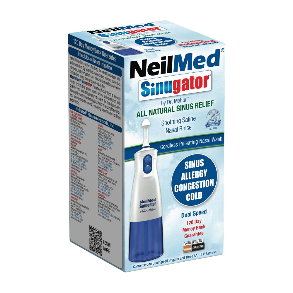 Sinugator Cordless Pulsating Nasal Wash - Blue