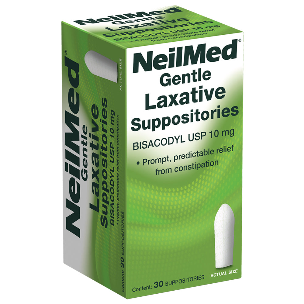NeilMed Gentle Laxative Bisacodyl Suppositories (30 ct)