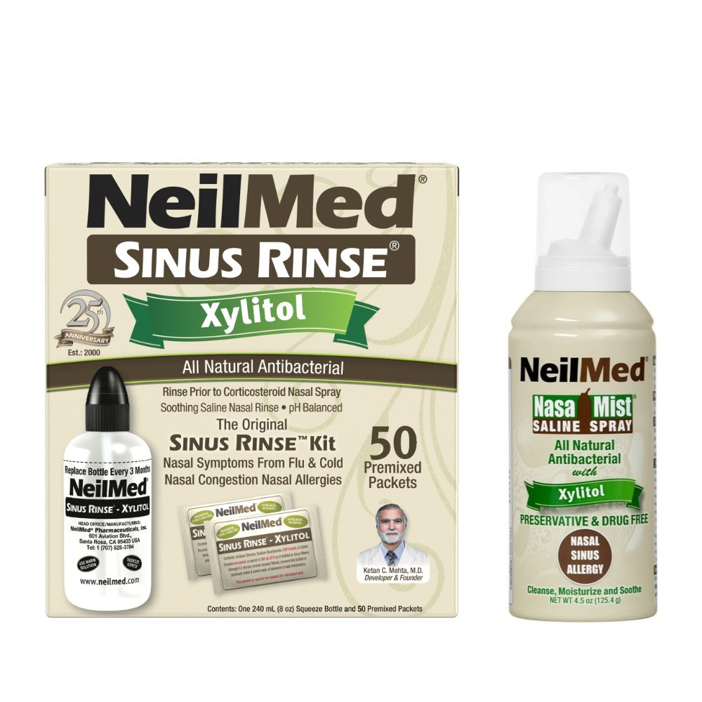 NeilMed Sinus Rinse Kit with Xylitol & NeilMed NasaMist Xylitol