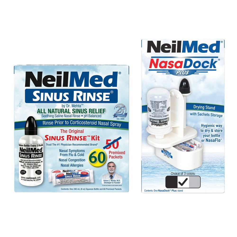 NeilMed Sinus Rinse Kit & NeilMed NasaDock Plus White