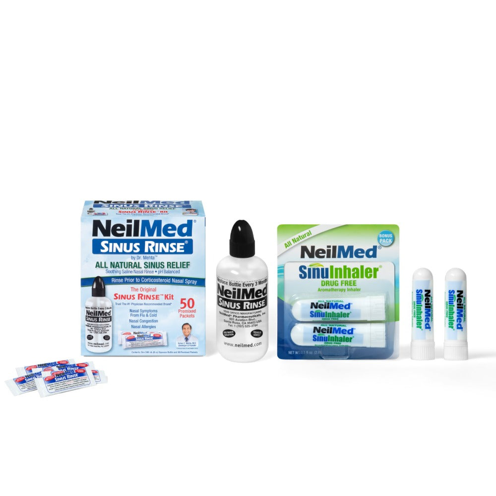 NeilMed Sinus Rinse Kit & NeilMed SinuInhaler Natural Non Medicated Aromatherapy Inhaler