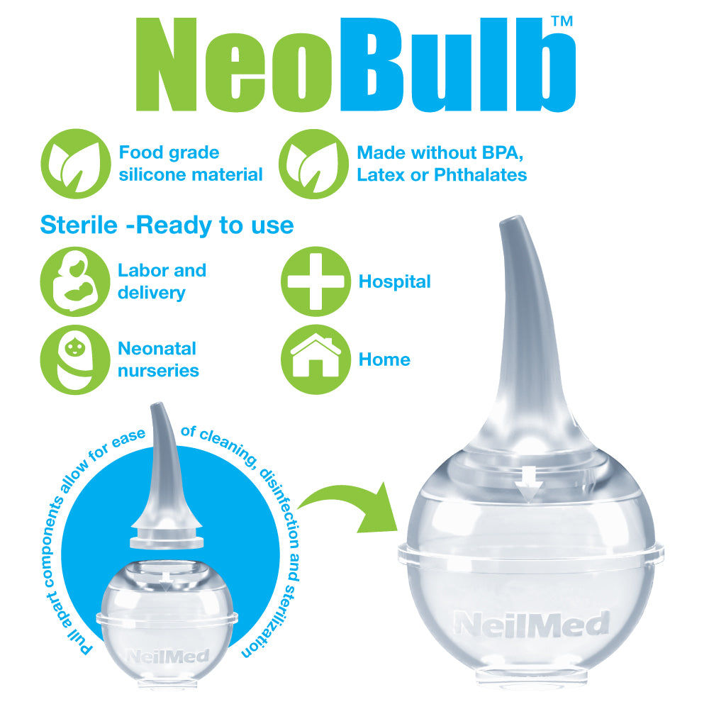 NeilMed NeoBulb with text and icons