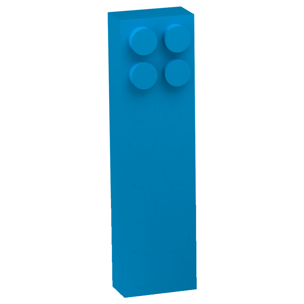 Blue block with circles on it
