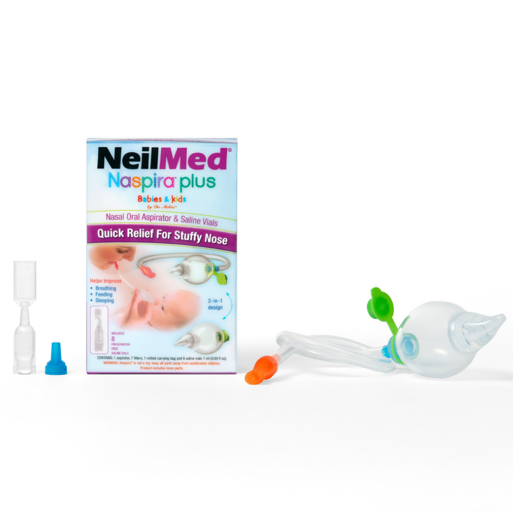 NeilMed Naspira plus device and packaging on a white background