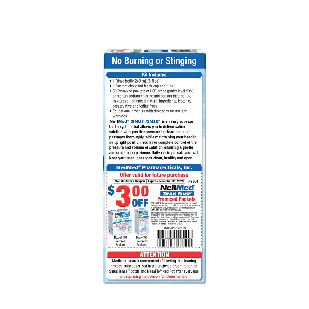 NeilMed Sinus Rinse Kit with 50 Packets