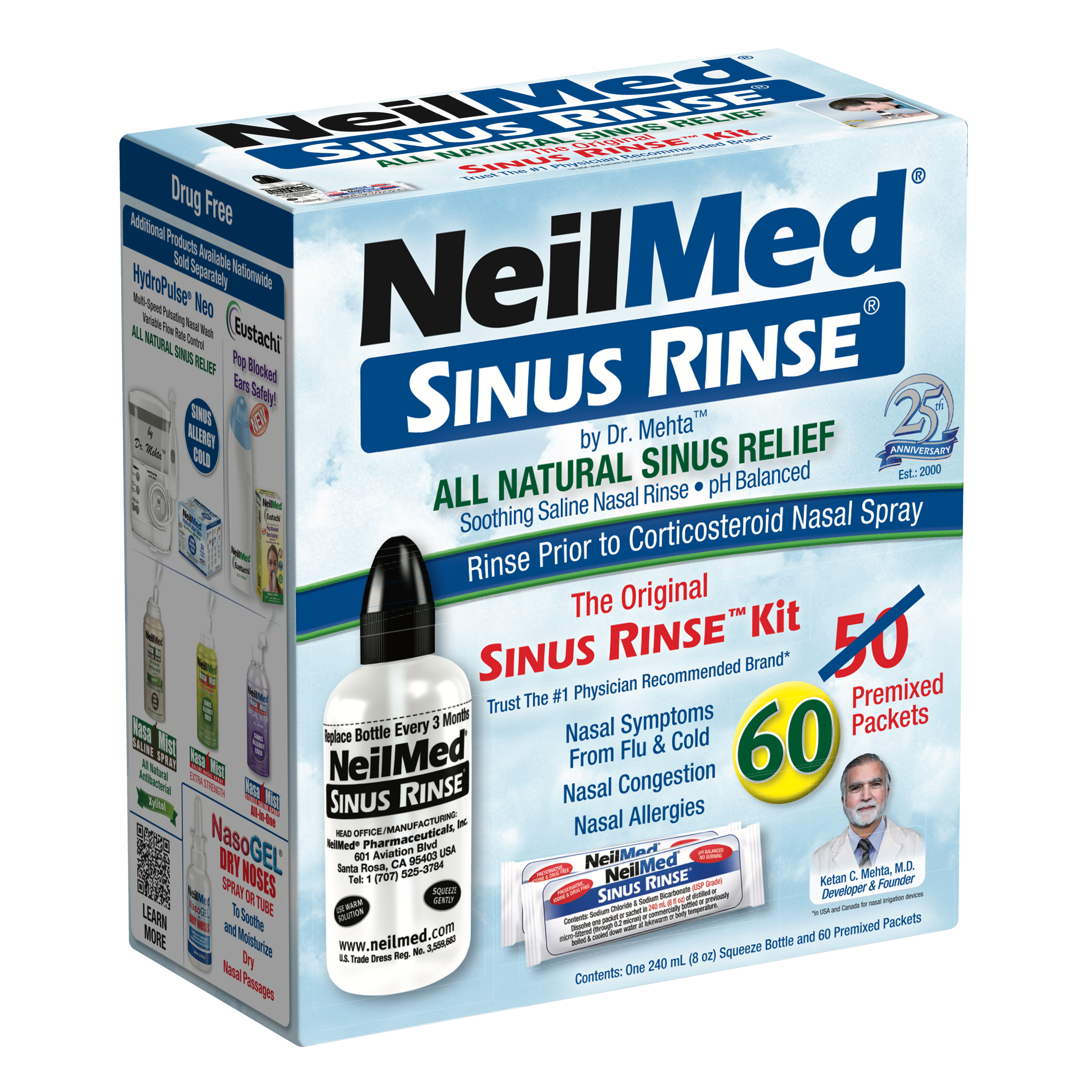 Sinus Rinse Kit with 60 Packets