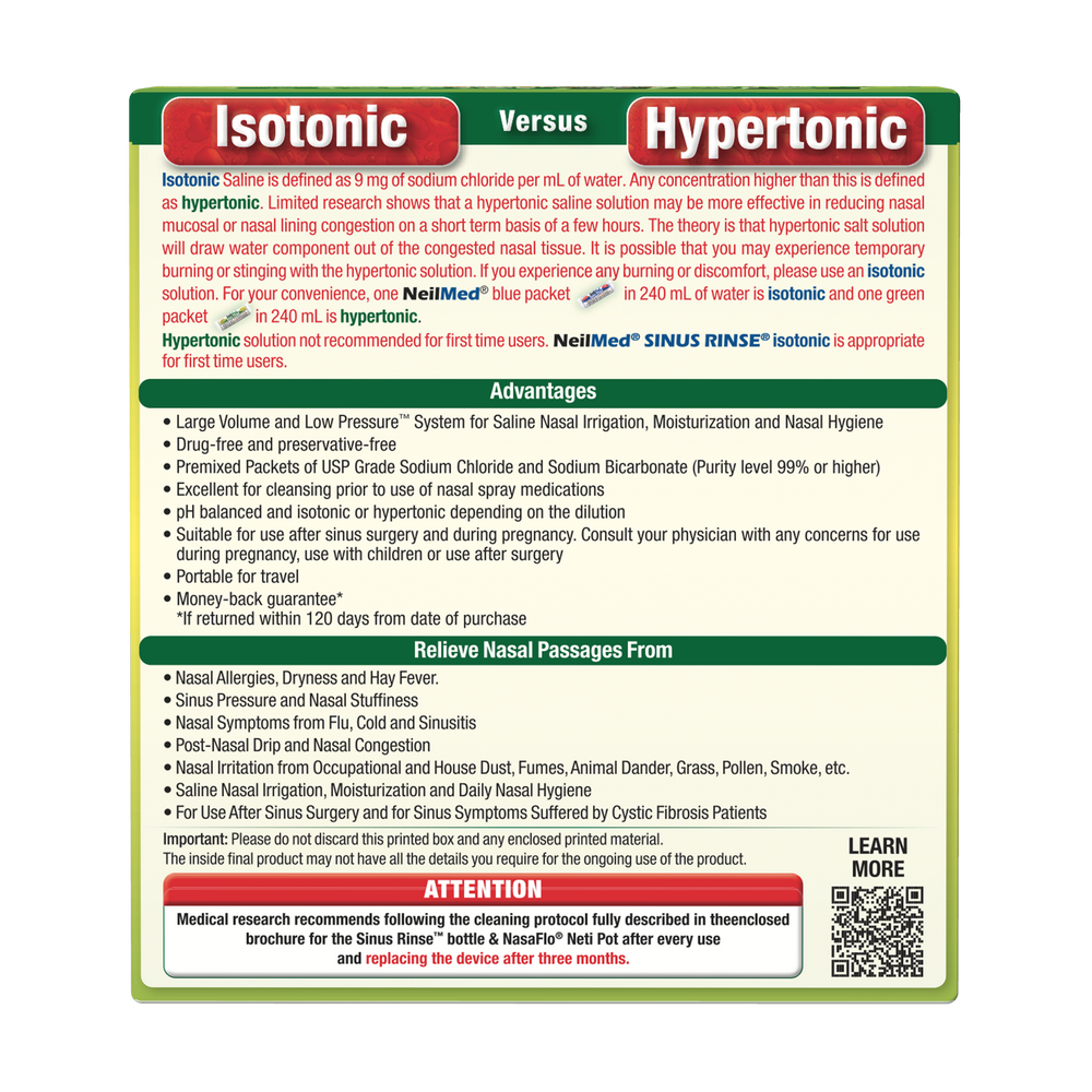 Sinus Rinse 70 Extra Strength Hypertonic Packets