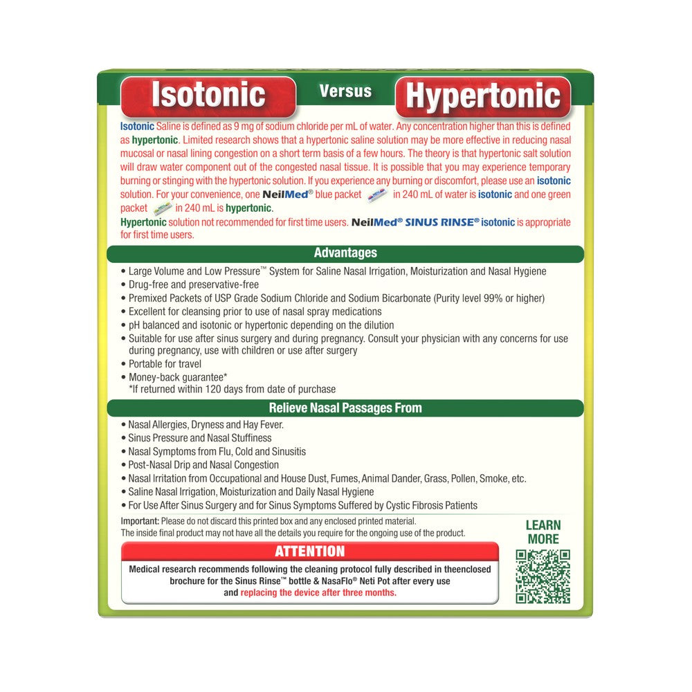 Sinus Rinse 70 Extra Strength Hypertonic Packets