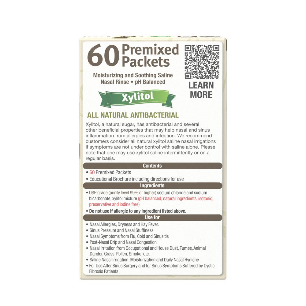 NeilMed Sinus Rinse Premixed Refill Packets With Xylitol, 60ct