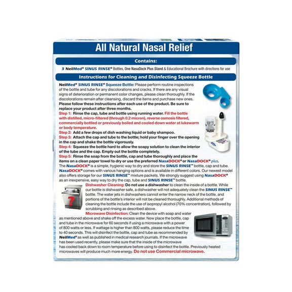 Neilmed Use Example NeilMed Sinus Rinse Nasal Irrigation Bottles 3ct with NeilMed NasaDock