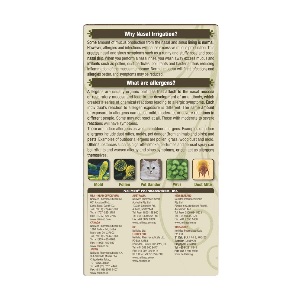 NasaFlo 8oz Porcelain Neti Pot with 30 Premixed Packets