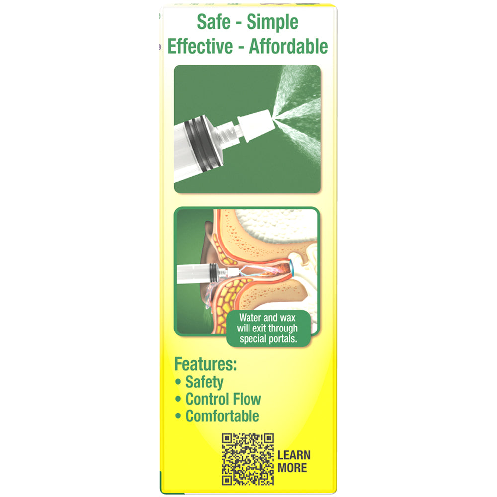 Product packaging with text 'Safe - Simple - Effective - Affordable' and illustrations on a yellow background.