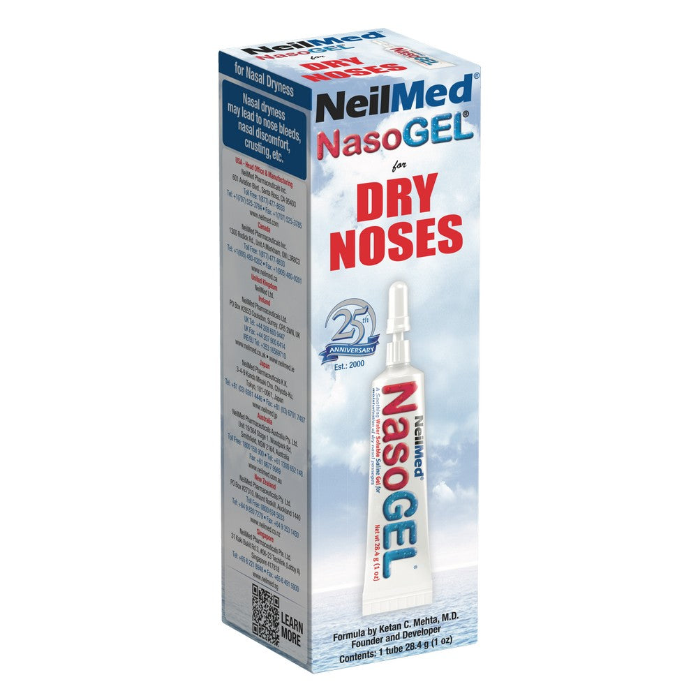 NeilMed NasoGEL packaging for dry noses on a white background