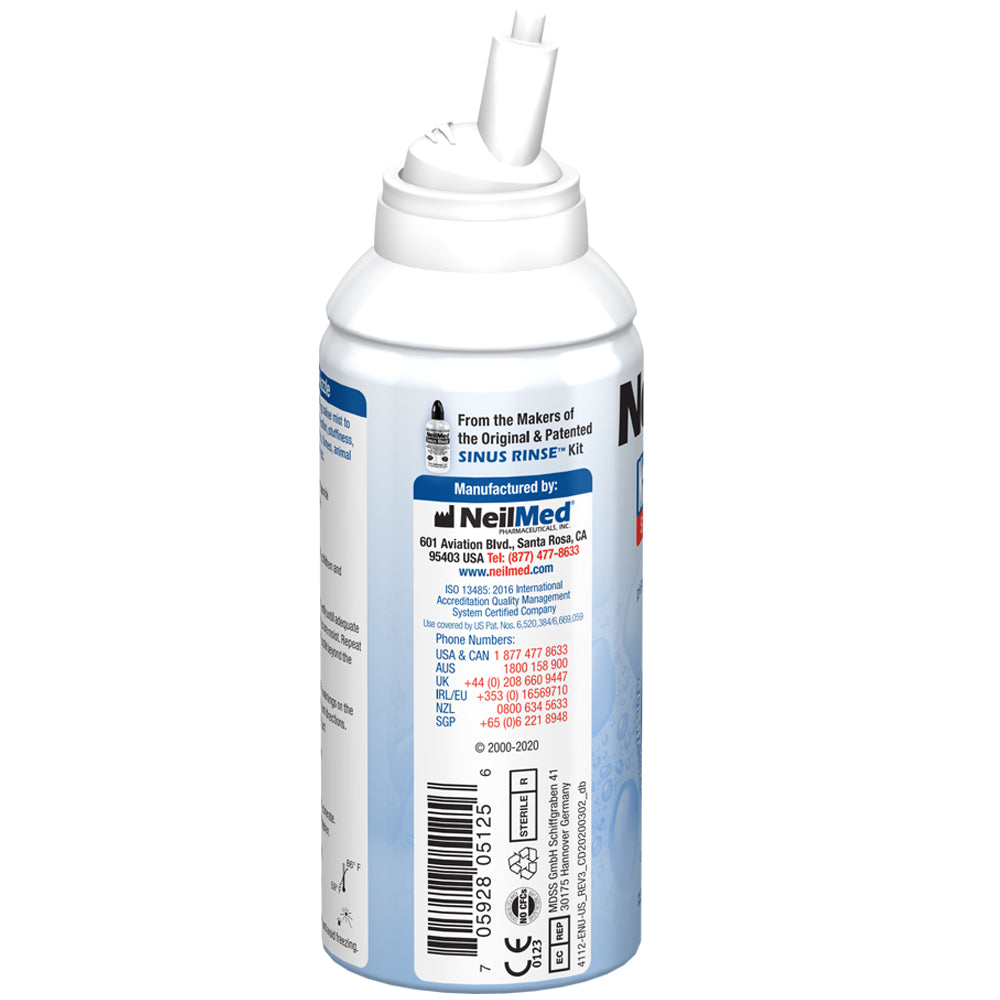 NeulMed sinus rinse bottle with a white cap on a white background