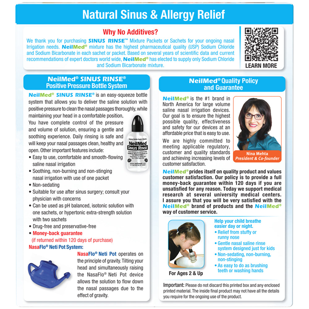 Sinus Rinse Pediatric Kit with 60 Packets
