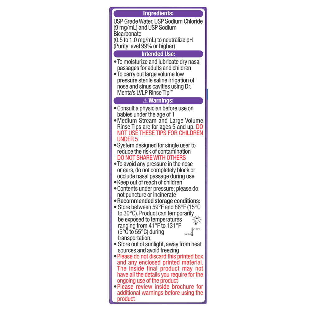 Product label with ingredients, intended use, and warnings on a white background