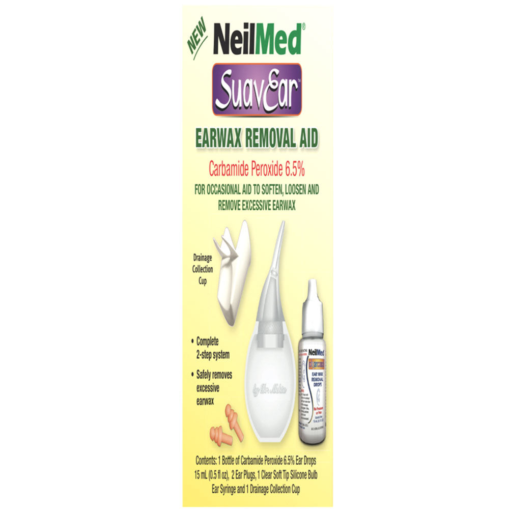 NeilMed SuavEar earwax removal aid packaging on a white background