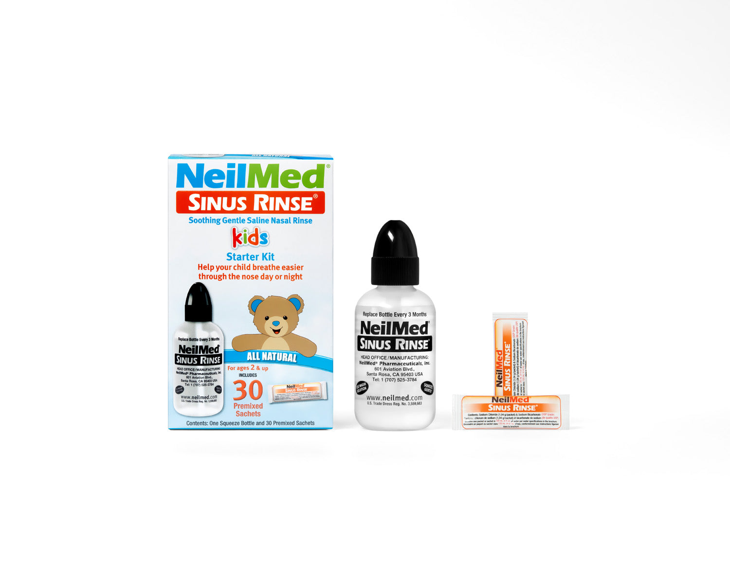 NeilMed Sinus Rinse product set including bottles and packaging on a white background