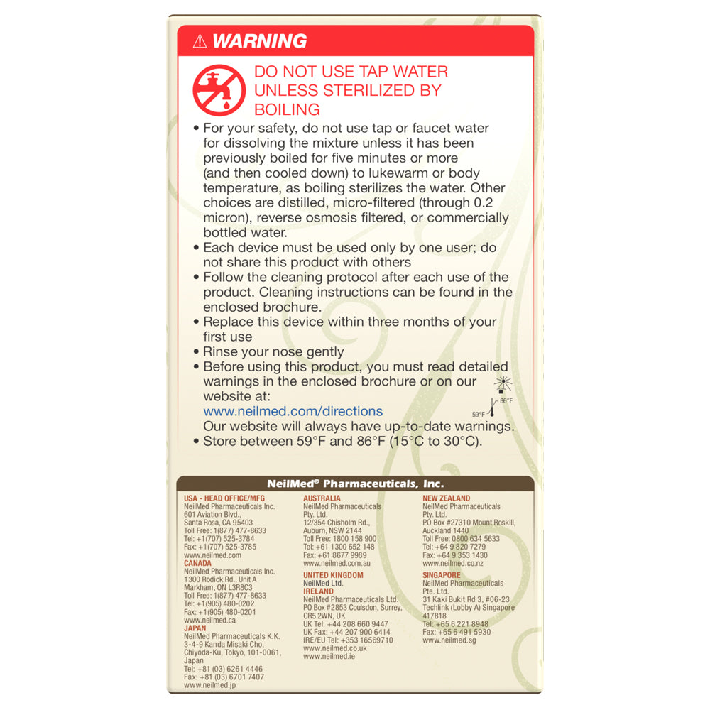 NeilMed NasaFlo Eco Neti Pot with 30 Sinus Rinse Premixed Packets