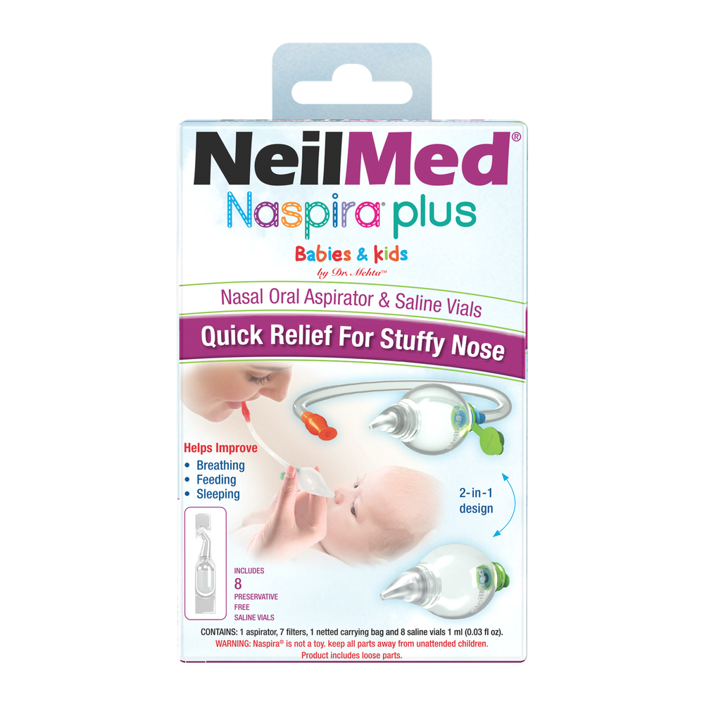 NeilMed Naspira plus packaging for babies and kids on a white background