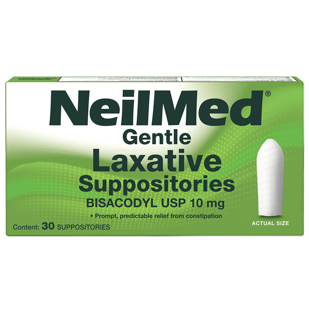 NeilMed Gentle Laxative Bisacodyl Suppositories (30 ct)