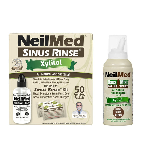 NeilMed Sinus Rinse Kit with Xylitol & NeilMed NasaMist Xylitol